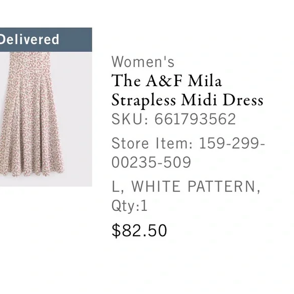 Abercrombie Mila Strapless Midi Strawberry Dress 🍓 - Picture 5 of 5